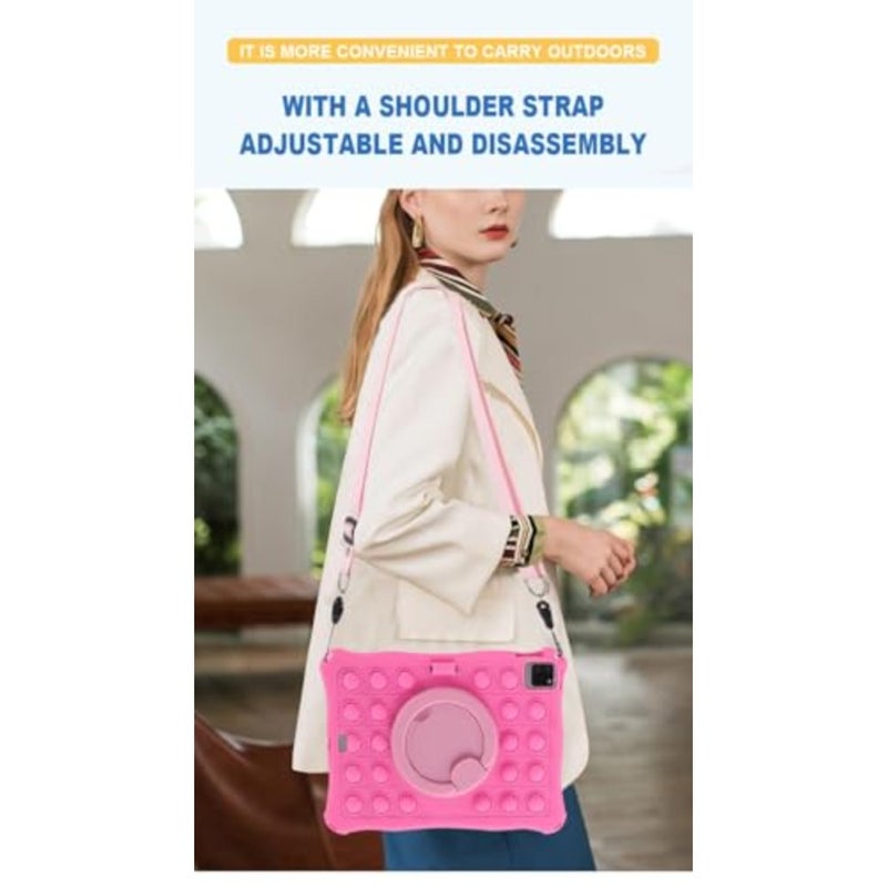 Friendly Case for iPad A16 11th Generation 11 Inch (2025): iPad 10th 10.9 Inch (2022) with S Pen Shoulder Strap Kickstand Silicone Protective Case Cover (Colorful navy blue) - Image 4