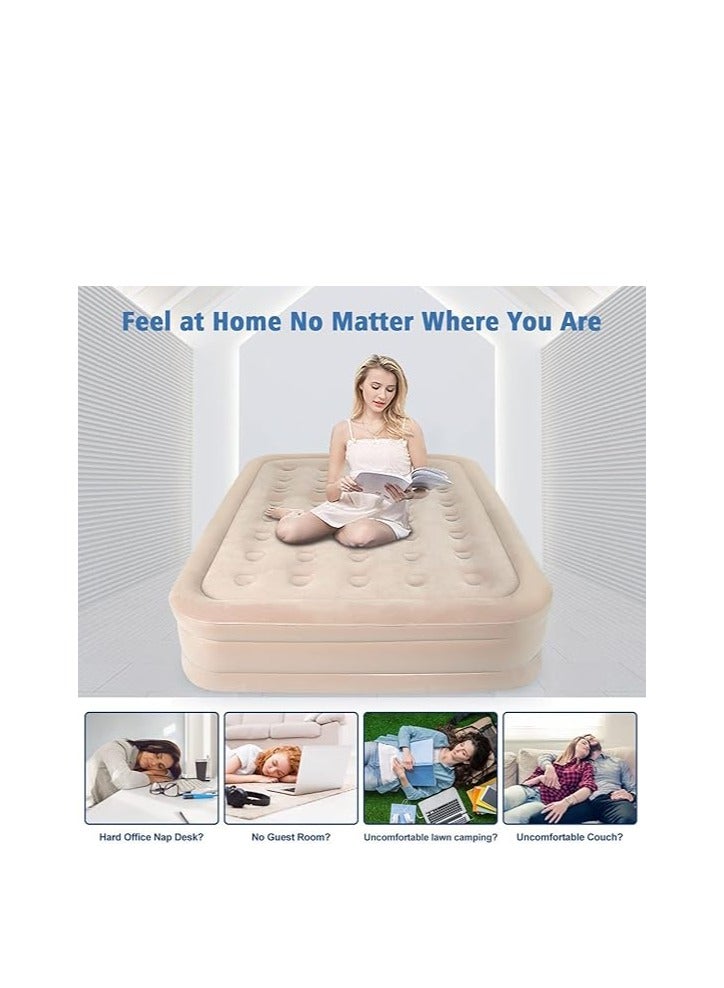 Generic Single Air Mattress with One-Click Inflation, Self-Inflating Airbed, Portable Blow-Up Bed with Detachable Pump, Lightweight Waterproof Single Airbed for Home & Outdoor Use, 79x39x16 inches (200x100x40cm)  - Image 1