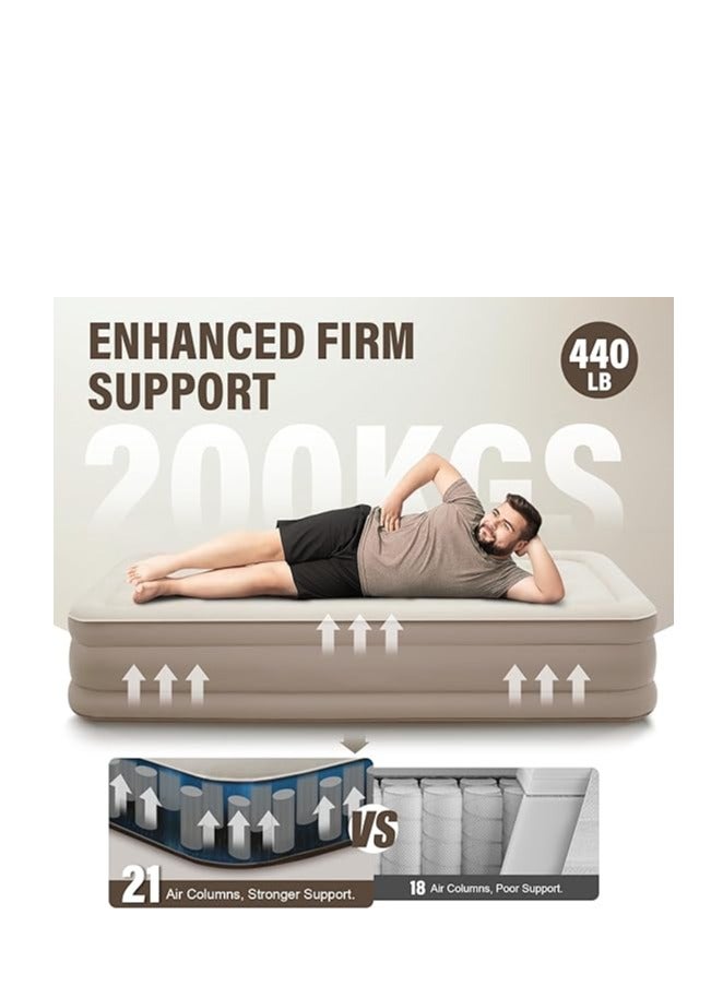 Generic Single Air Mattress with One-Click Inflation, Self-Inflating Airbed, Portable Blow-Up Bed with Detachable Pump, Lightweight Waterproof Single Airbed for Home & Outdoor Use, 79x39x16 inches (200x100x40cm)  - Image 4
