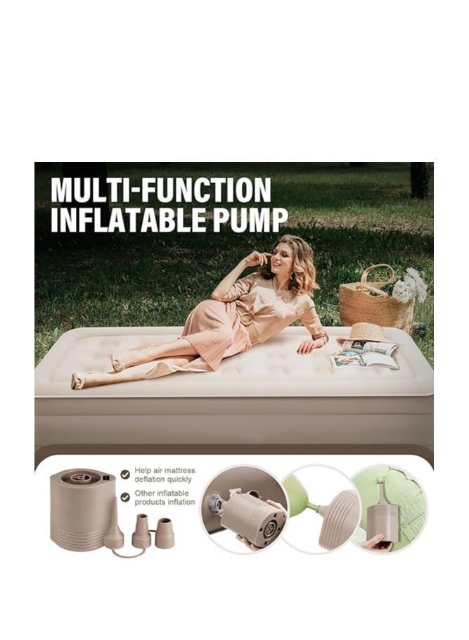 Generic Single Air Mattress with One-Click Inflation, Self-Inflating Airbed, Portable Blow-Up Bed with Detachable Pump, Lightweight Waterproof Single Airbed for Home & Outdoor Use, 79x39x16 inches (200x100x40cm)  - Image 5