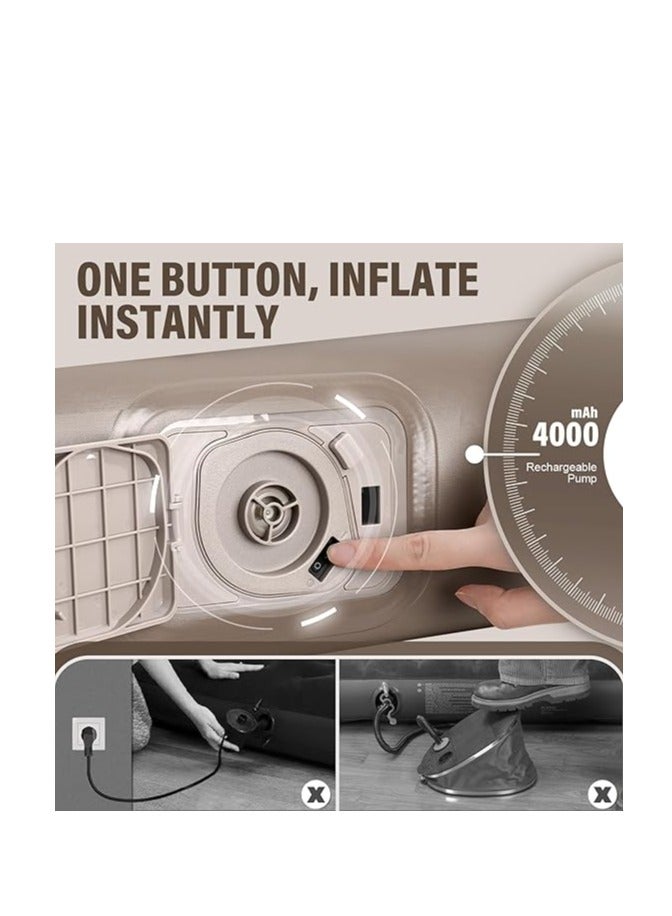 Generic Single Air Mattress with One-Click Inflation, Self-Inflating Airbed, Portable Blow-Up Bed with Detachable Pump, Lightweight Waterproof Single Airbed for Home & Outdoor Use, 79x39x16 inches (200x100x40cm)  - Image 2