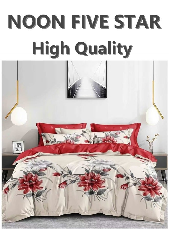 Deep Mattress Fit King Size 220x240cm 6PCS Duvet Cover 4Pillow Cover 1 Extra Deep Fitted Sheet