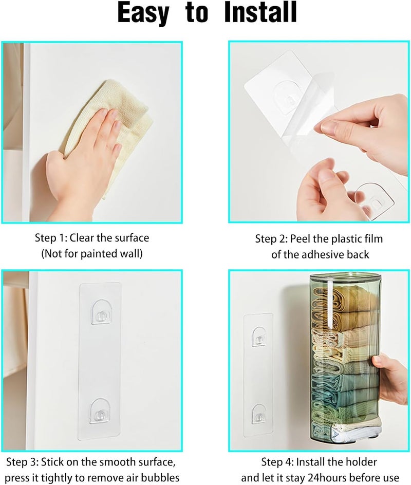 Azelf Azelf Pullout Hanging Underwear Socks Storage Box With Cover Punchfree Wallmounted Storage Box For Trash Bags Household Storage Organizer For Bathroom Bedroom Home Dorm  - Image 4
