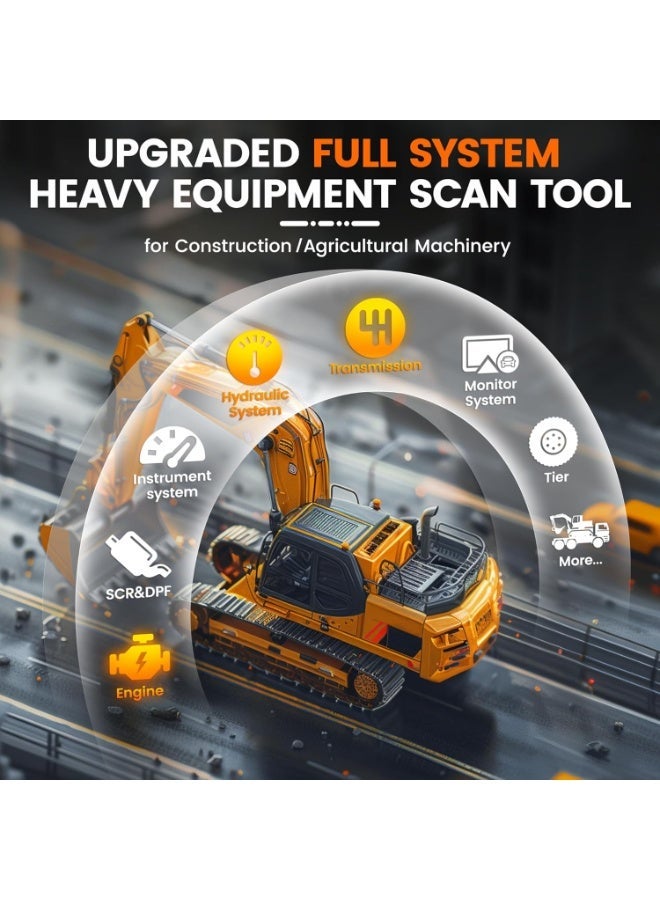 Ancel HD3600 Heavy Equipment Diagnostic Tool with DPF Regen, Full System Heavy Duty Truck Scanner Machinery Scan Tool Diesel Code Reader Fit for Cummins, Caterpillar, John Deere, Komatsu and More - Image 4