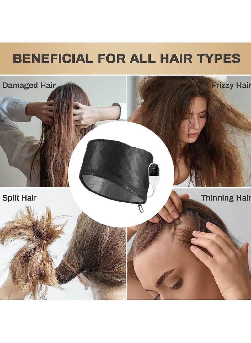Hair Steamer for Natural Hair Home Use Thermal Heat Cap for Deep Conditioning w/10-level Heats Up Quickly 3 Timer Settings Steamer Cap for Black Hair Deep Conditioner Hot Hair Oil Treatment - Image 5