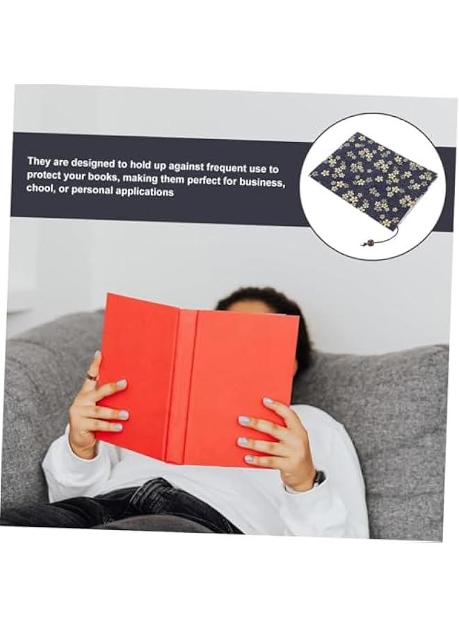 A5 Japanese Sakura Book Sleeve Cover,Adjustable Fabric Book Sleeve Cover Protector Fit for 5.5x8.3 inch Hardcover Softcover Book,Novels,Notebook,Diary - Image 2