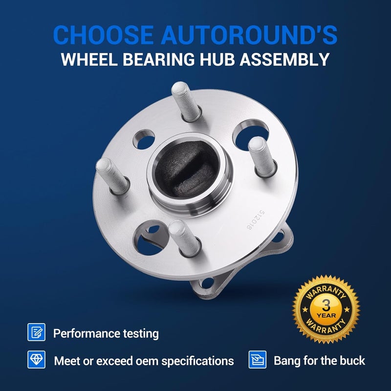 Autoround 512018 Rear Wheel Bearing and Hub Assembly for Toyota Corolla, Geo Prizm, Chevy Prizm - Image 4