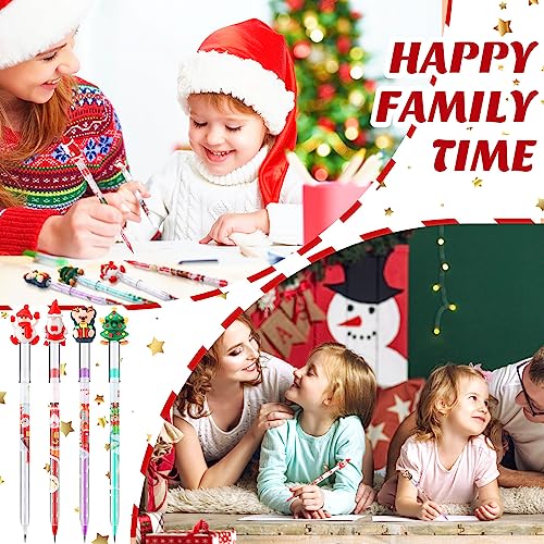 Yexiya 48 Pcs Christmas Stackable Pencils Bulk, Christmas Cute Fun Pencils Bulk with Xmas Tree Santa Snowman Reindeer Topper for Kids Classroom Gifts Rewards Favors Prize Stuffers - Image 5