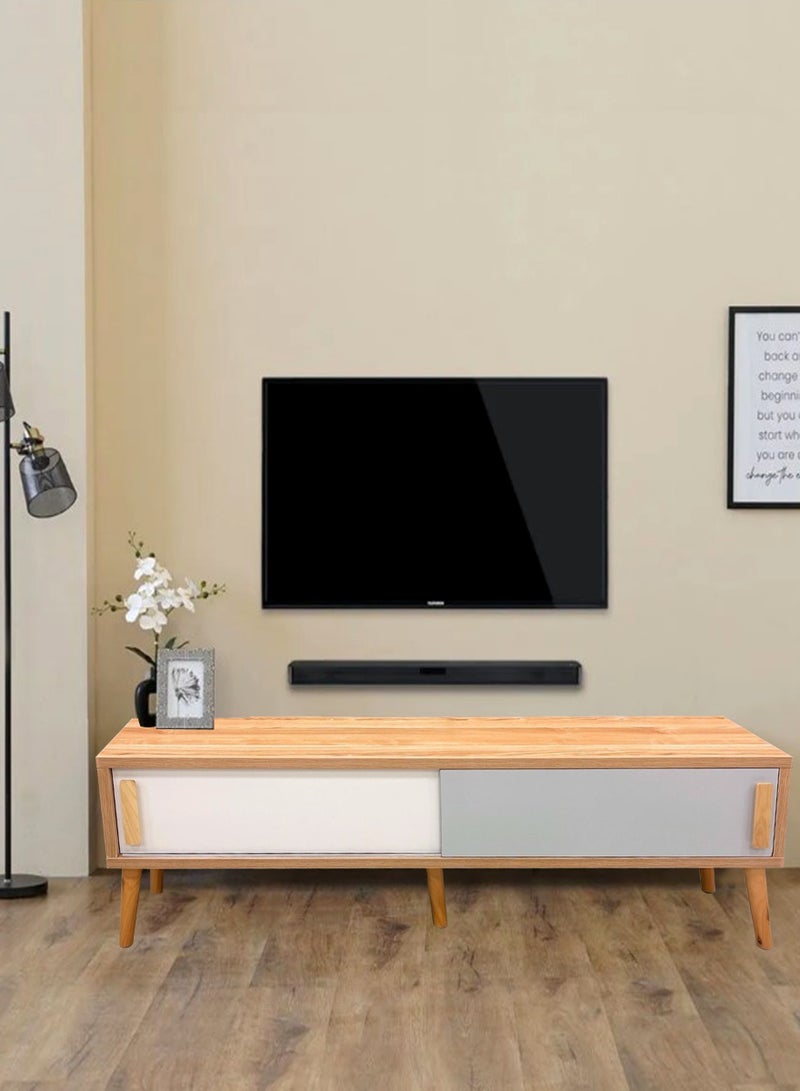 طاولة تلفاز، مع رف، طلاء أكريليك 160*30*45 سم - Image 2