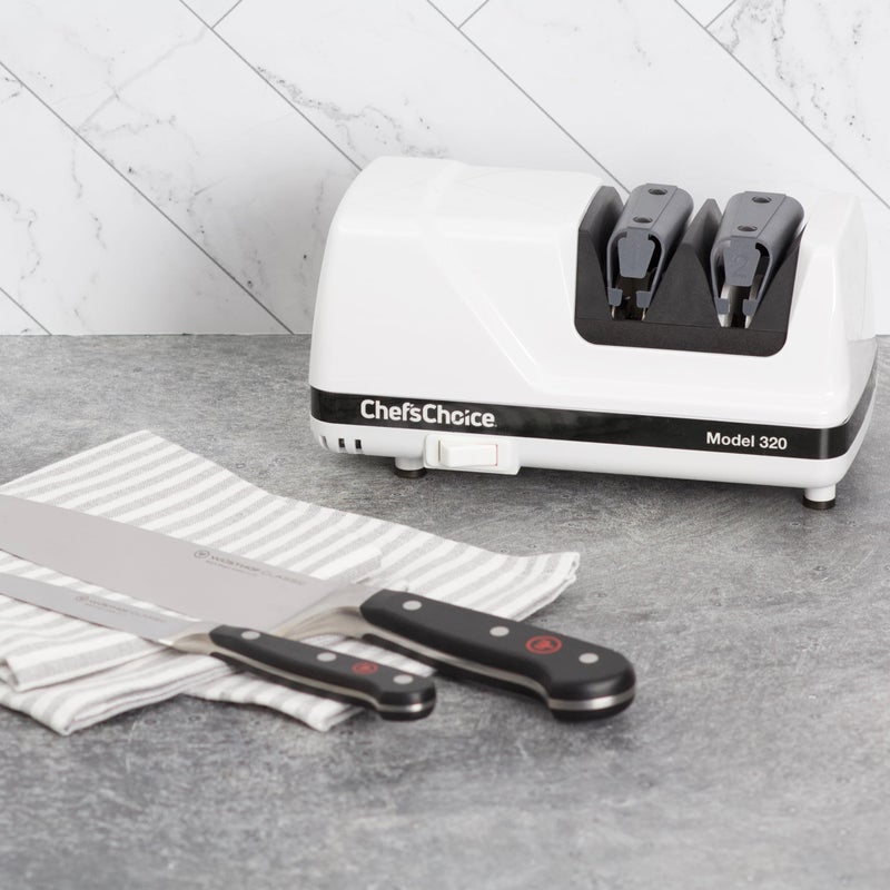 ChefsChoice Chef'sChoice FlexHone/Strop Professional Electric Knife Sharpener 20-Degree Straight-Edge and Serrated Knives, 2-Stage, White  - Image 3