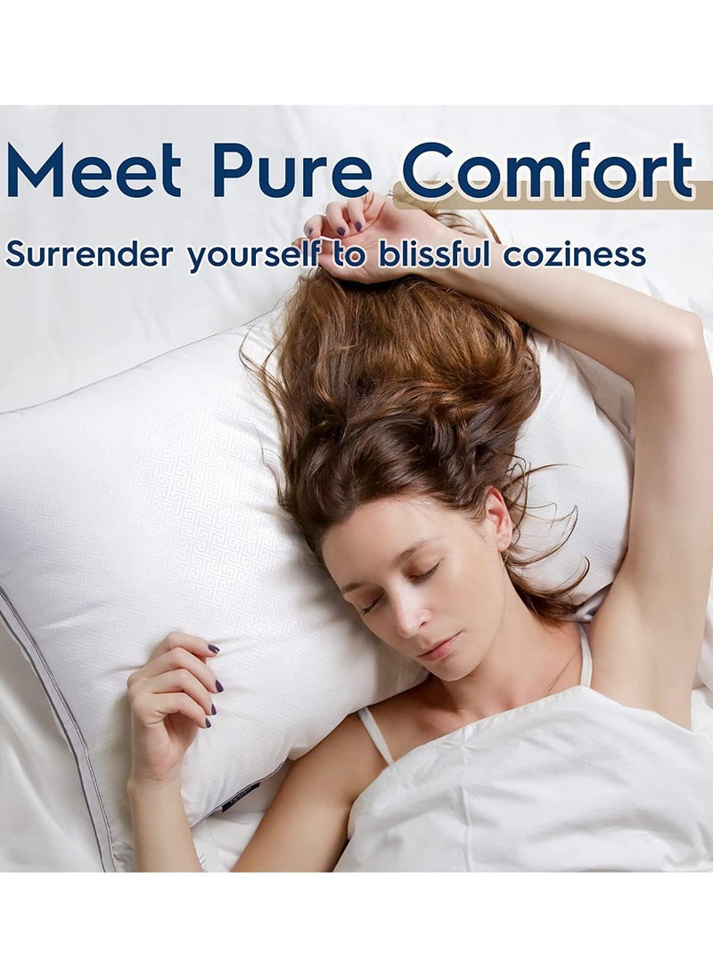 Eworld - Set of 2 Premium Hotel-Quality Pillows, Crafted with Firm and Supportive Gusseted Design, Ideal for Side and Back Sleepers, Enjoy Cooling Down Alternative Fill for Luxuriously Fluffy Softness, 50x70cm - Image 1