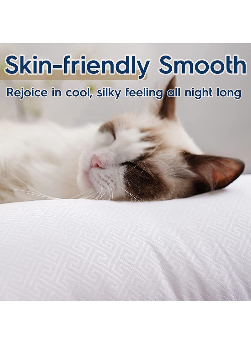 Eworld - Set of 2 Premium Hotel-Quality Pillows, Crafted with Firm and Supportive Gusseted Design, Ideal for Side and Back Sleepers, Enjoy Cooling Down Alternative Fill for Luxuriously Fluffy Softness, 50x70cm - Image 1