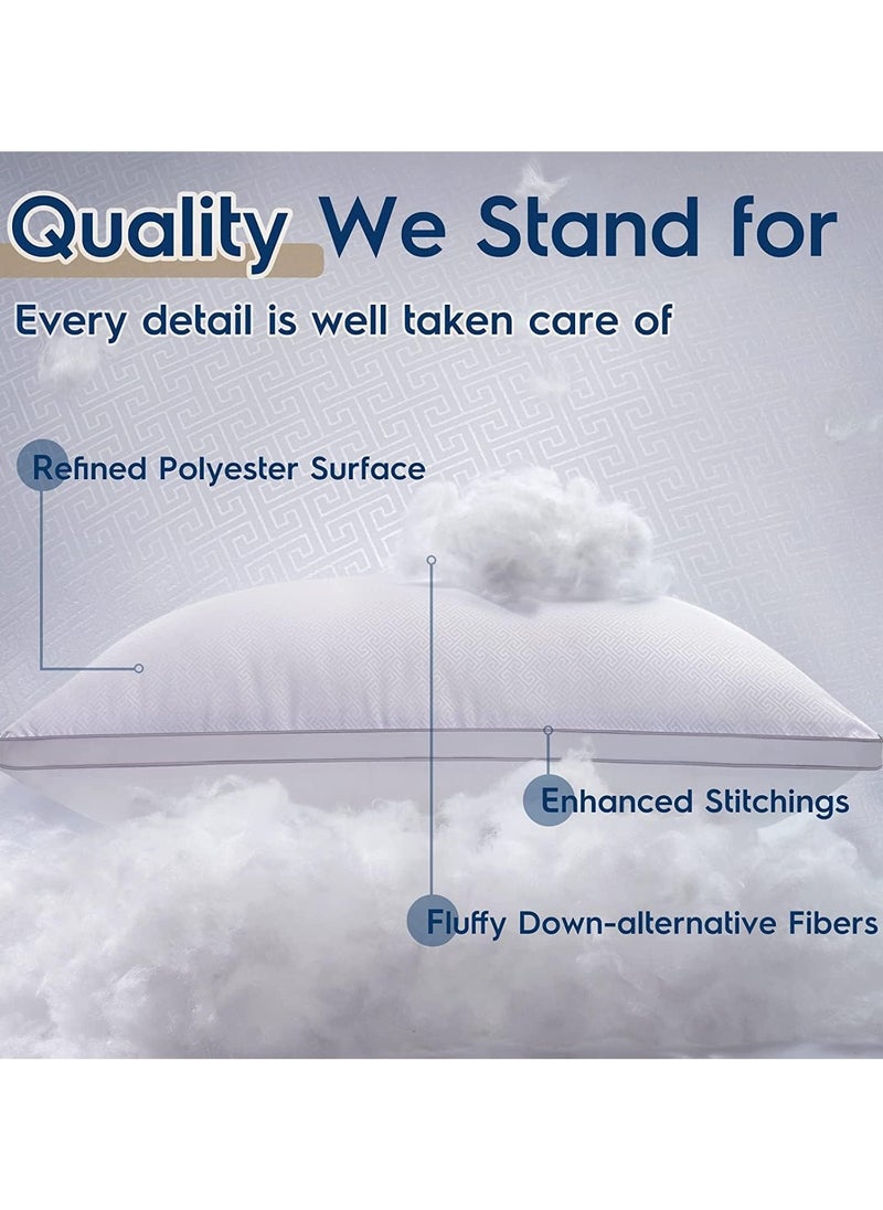 Eworld - Set of 2 Premium Hotel-Quality Pillows, Crafted with Firm and Supportive Gusseted Design, Ideal for Side and Back Sleepers, Enjoy Cooling Down Alternative Fill for Luxuriously Fluffy Softness, 50x70cm - Image 1