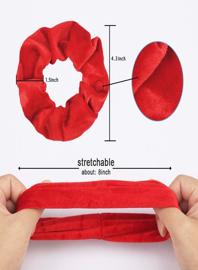 Semato 16 Pack Christmas Red Velvet Scrunchies for Hair Scrunchy Hair Ties Ropes for Women or Girls Hair Accessories - Image 4