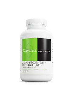 Davinci DAVINCI Labs Zinc Lozenge + Elderberry - Zinc Supplement to Support The Immune System, Healthy Lungs and Throat Tissues* - with Vitamin D3, Zinc, Elderberry and More - Lemon Flavor - 60 Lozenges  - Image 1