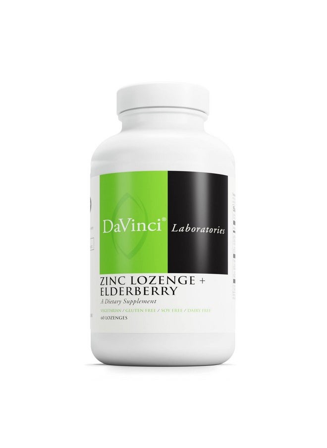 Davinci DAVINCI Labs Zinc Lozenge + Elderberry - Zinc Supplement to Support The Immune System, Healthy Lungs and Throat Tissues* - with Vitamin D3, Zinc, Elderberry and More - Lemon Flavor - 60 Lozenges  - Image 1