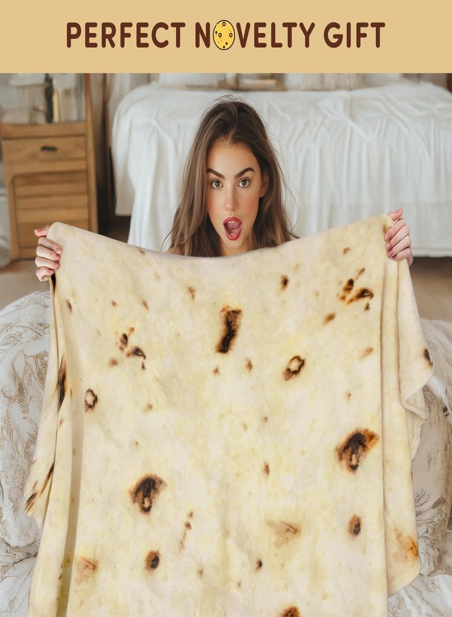 Zulay Kitchen Zulay Extra Large Burritos Tortilla Throw Blanket - Wrap Yourself Like a Giant Taco! Double-Sided 71 Inches, Funny & Ultra Cozy Novelty Blanket, Super Soft 285 GSM Flannel - Image 2