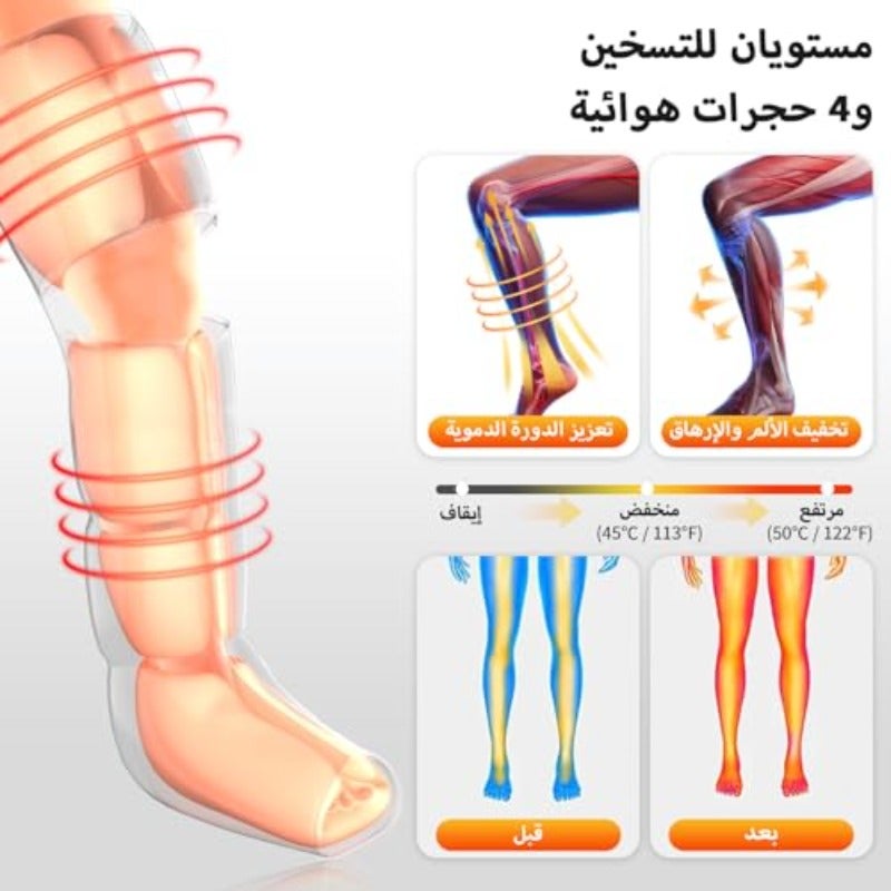 نكتك هواء ضغط الساق مع حذاء كامل للساق للأقدام والساق والورك لتحسين الدورة الدموية وتخفيف الألم - Image 3