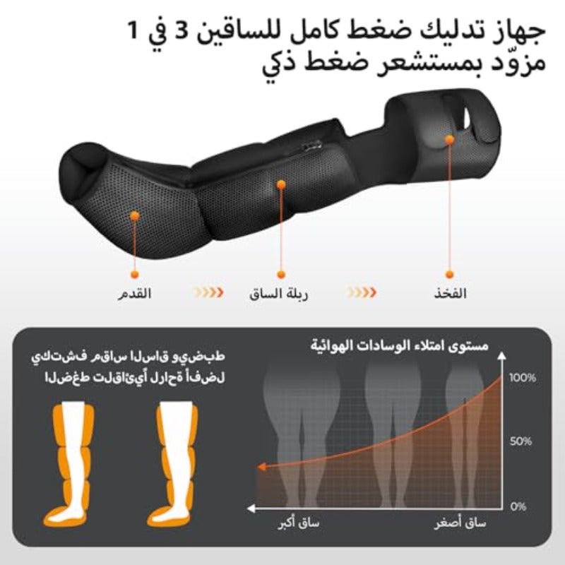 نكتك هواء ضغط الساق مع حذاء كامل للساق للأقدام والساق والورك لتحسين الدورة الدموية وتخفيف الألم - Image 5