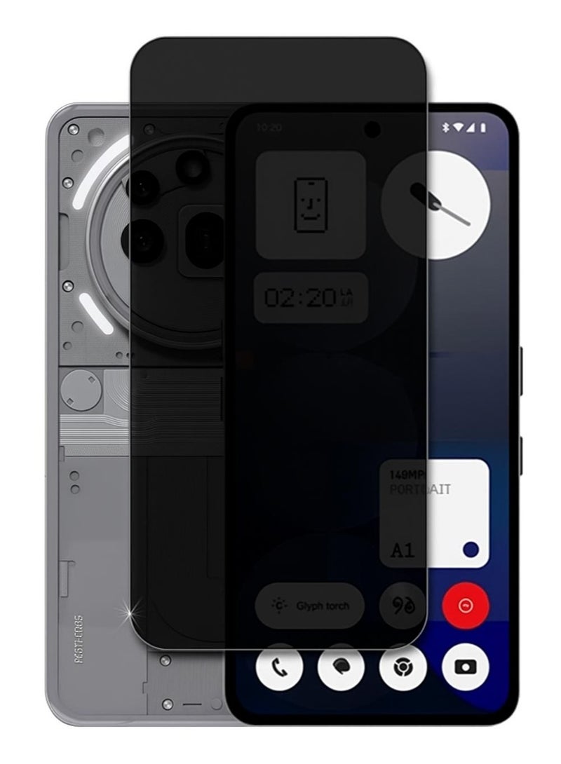 أوريجنال واقي شاشة الخصوصية لهاتف Nothing Phone 3A Pro - زجاج مقسّى مضاد للكهرباء الساكنة مع خصوصية ESD، صلابة 9H، مضاد للتجسس، مقاوم للغبار، لمسة فائقة النعومة - Image 1