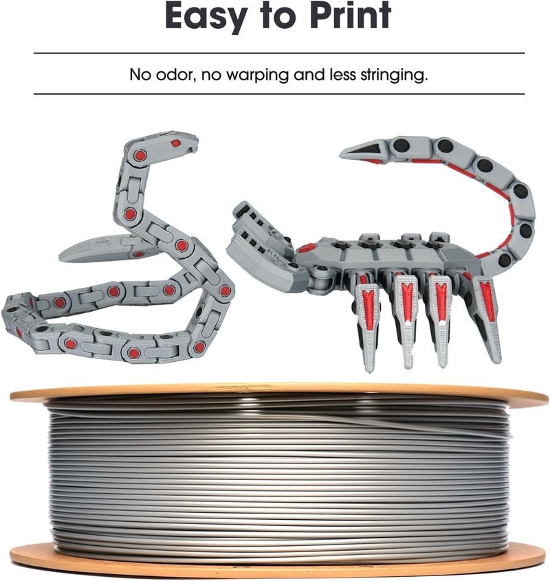 3idea e-Sun PLA Basic 3D Printing Filament Grey,1.75mm, Net Weight-1kg - Image 3