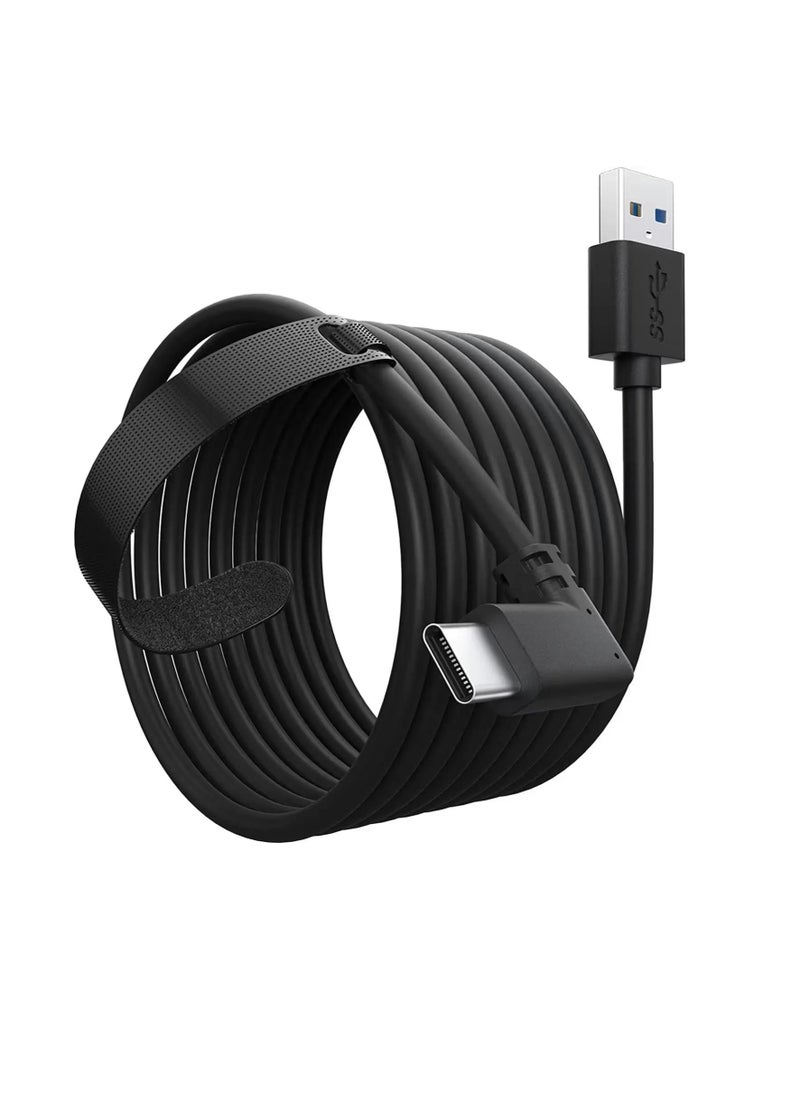 AROAQ VR Link Cable For Meta Quest 3, VR High Speed Stable Data Transmission Cable, Portable Easy To Use Signal Extension Cable, Strong And Flexible Connection Cable For Quest 3, (5m Type C, Pack Of 2pcs)  - Image 1