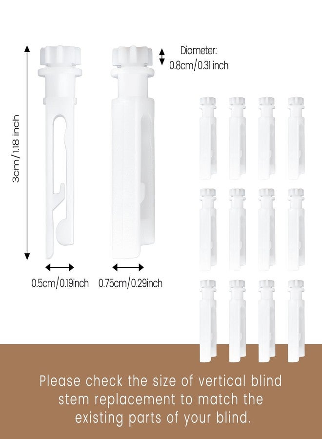 AccEncyc White Vertical Blind Stem Replacement - 12 Pcs for Vanes Carrier Accessories - Image 2