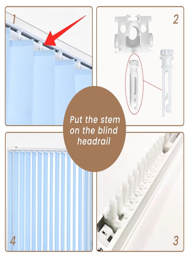 AccEncyc White Vertical Blind Stem Replacement - 12 Pcs for Vanes Carrier Accessories - Image 3
