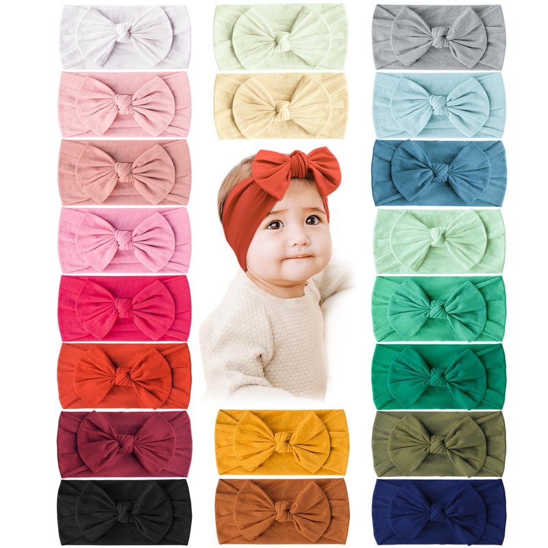 Prohouse 20PCS Baby Nylon Headbands Hairbands Hair Bow Elastics for Baby Girls Newborn Infant Toddlers Kids - Image 1