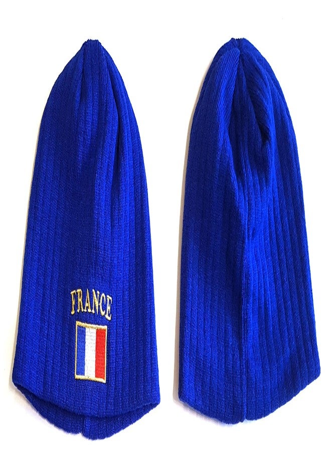 فرنسا قبعة شتوية مطرزة بشعار فرنسا (أزرق) - Image 2
