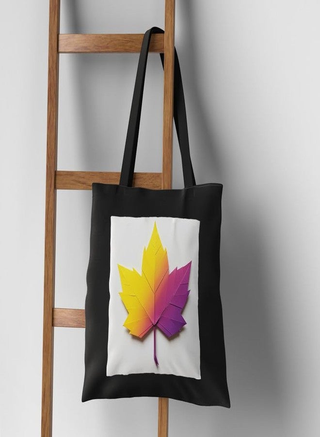 PrintingZone Canvas Tote Bags for Women and Girls with Bottle Holder Black College Tote Bags with Zipper & Inner Pocket Travel Beach Shopping Work Office Daily use Handbags(BTB-50)(BTB-50) - Image 4