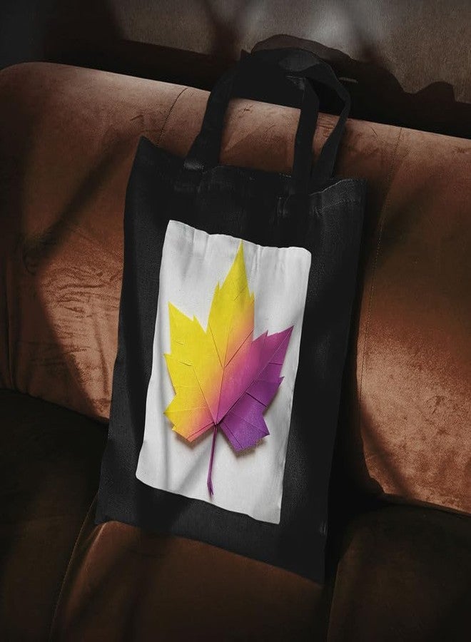 PrintingZone Canvas Tote Bags for Women and Girls with Bottle Holder Black College Tote Bags with Zipper & Inner Pocket Travel Beach Shopping Work Office Daily use Handbags(BTB-50)(BTB-50) - Image 3