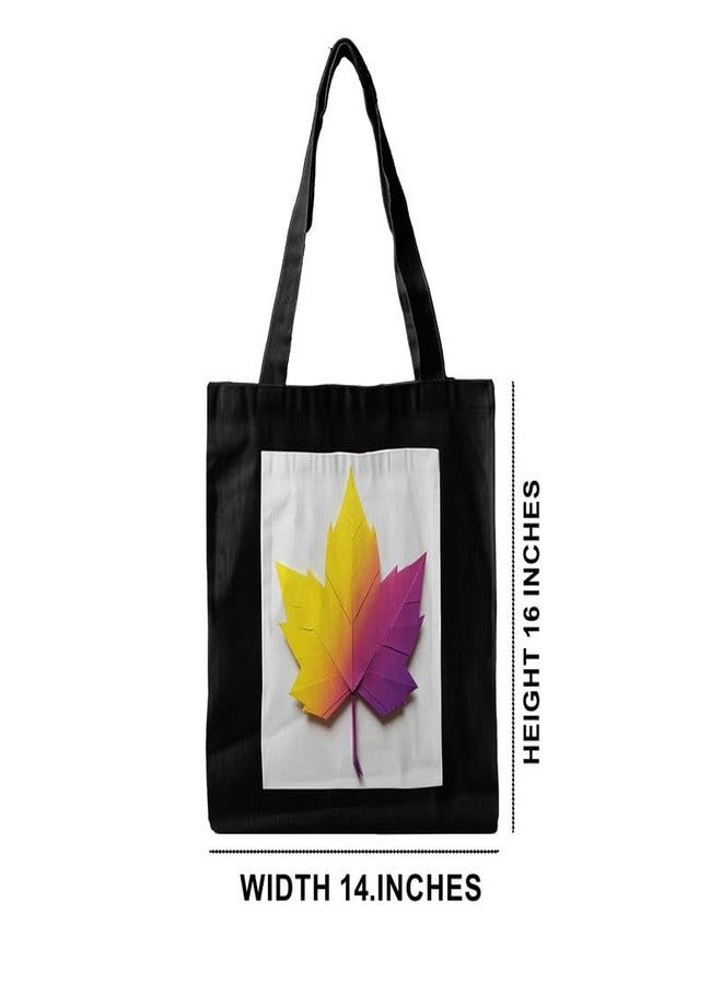 PrintingZone Canvas Tote Bags for Women and Girls with Bottle Holder Black College Tote Bags with Zipper & Inner Pocket Travel Beach Shopping Work Office Daily use Handbags(BTB-50)(BTB-50) - Image 5