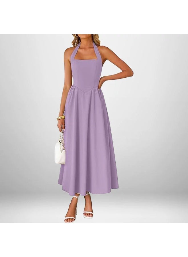 general 2025 - 2026 Wide Strap Neckline Backless Dress - Image 1