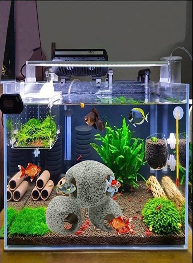 GIG BAZAAR Aquarium Stone Shelter Rock Realistic Artificial Rock Small Fish Shrimp Hideaway Decoration Ornament Accessories (White & Black) - Image 4