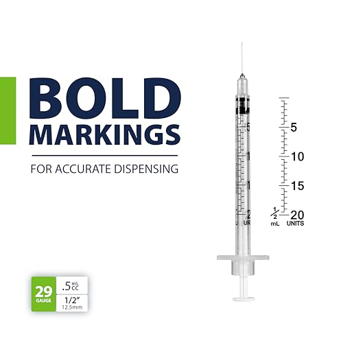Easy Touch Pet U-40 Insulin Syringes for Dogs & Cats – 29G 0.5cc 1/2", Half-Unit Markings, Compatible with U-40 Insulin, Box of 100 (For Animal Use Only) - Image 3