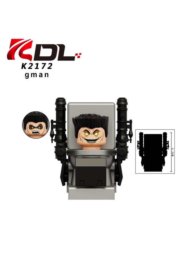 Toilet Man And Monitor Man Toy Assembled Building Blocks Man Boy Titan Audio Man TV Speaker Man Ares-Color:2172GMAN  - Image 1