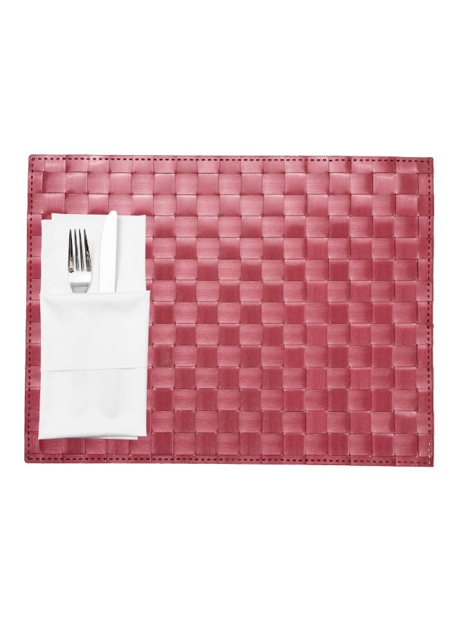 Restaurantware Macroweave 16 x 12 Inch Woven Placemats, Set Of 6 Rectangle Table Placemats - Durable, Easy To Clean, Red Plastic Placemats For Dining Table, For Homes or Restaurants, - Image 2