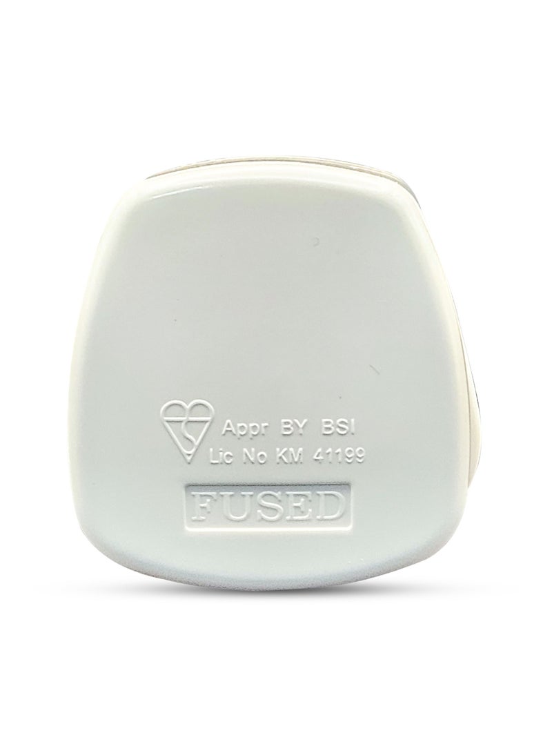 Duravel UK Fused 13 Amp White Mains 3 Pin Household Plugs Fitted with Colour coded sleeved pins (Pack-Of 6) - Image 4