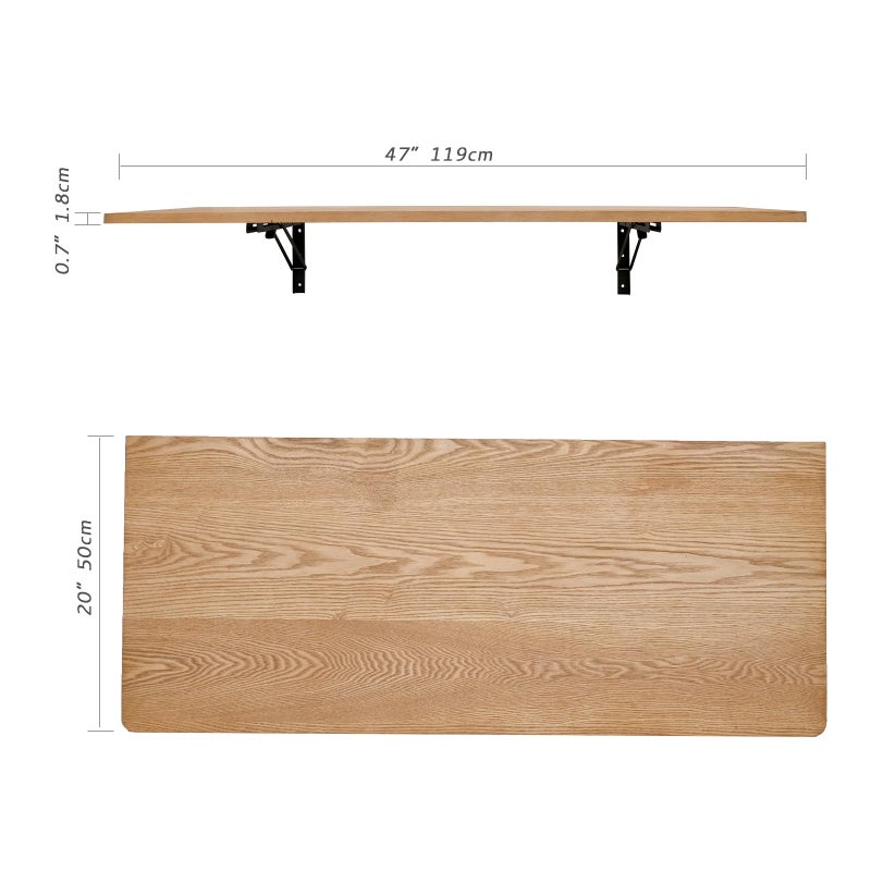 FUIN Wall Mounted Laundry Folding Table, Fold Down Table Wall Mount Desk, Collapsible Foldable Floating Workbench for Workshop, Garage, Home, Office, Bar, Kitchen & Dining Room - Image 5