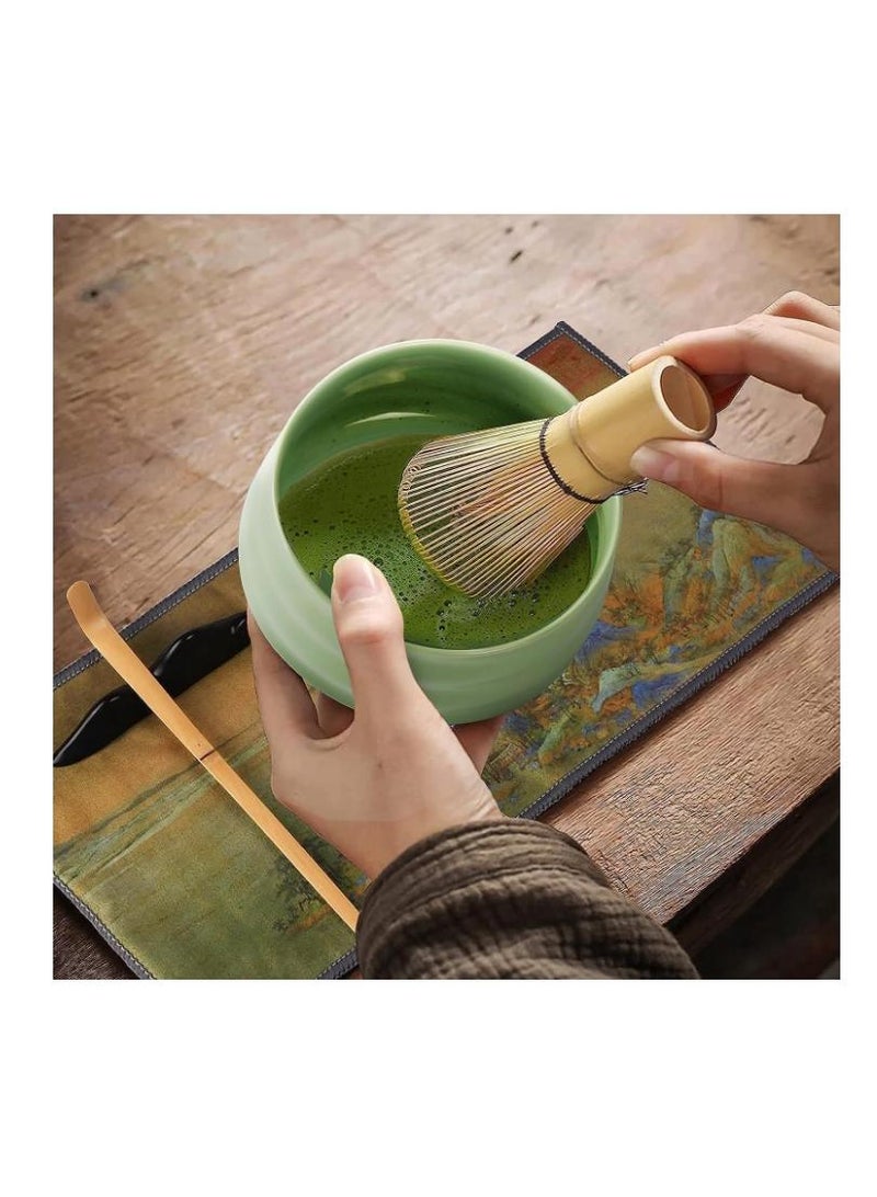 Bluejw Matcha Tea Set Japanese Matcha Tool, Handmade Matcha Ceremony Accessory 7PCS Traditional Matcha Whisk Holder Tea Making Kit Matcha Bowl Tea Scoop Bamboo Whisk Matcha Whisk Kit for Home Gift - Image 4