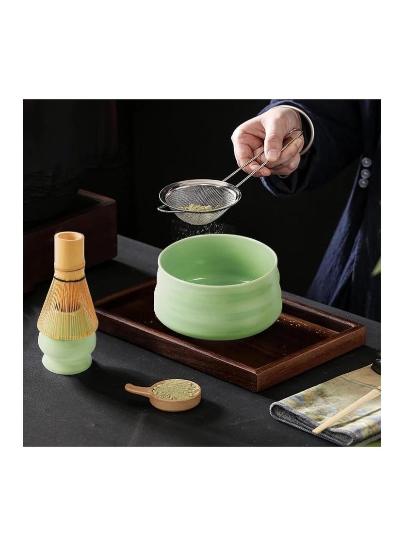 Bluejw Matcha Tea Set Japanese Matcha Tool, Handmade Matcha Ceremony Accessory 7PCS Traditional Matcha Whisk Holder Tea Making Kit Matcha Bowl Tea Scoop Bamboo Whisk Matcha Whisk Kit for Home Gift - Image 3