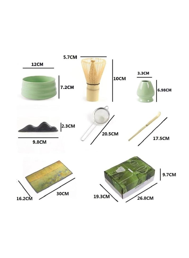 Bluejw Matcha Tea Set Japanese Matcha Tool, Handmade Matcha Ceremony Accessory 7PCS Traditional Matcha Whisk Holder Tea Making Kit Matcha Bowl Tea Scoop Bamboo Whisk Matcha Whisk Kit for Home Gift - Image 5