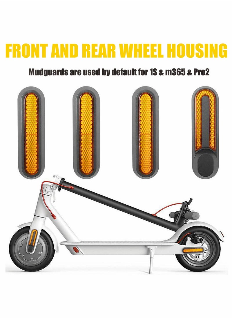 SYOSI Reflective Scooter Rear Side Wheel Cover, Reflective Strip Scooter Wheel Hubs Cap with Screws Rear Wheel Protective Decorative Shell Compatible for Xiaomi 1S M365 Pro Pro2 Scooter  - Image 2