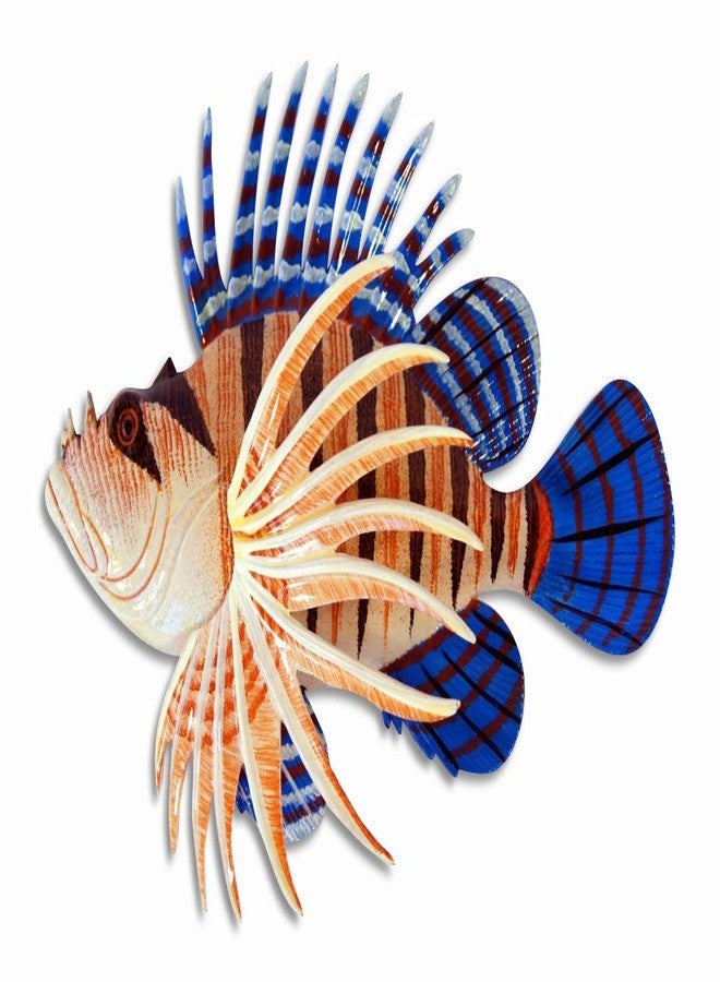 LX Handpainted Tropical Lionfish Lion Fish Replica Wall Mount Decor Plaque 8" - Image 1