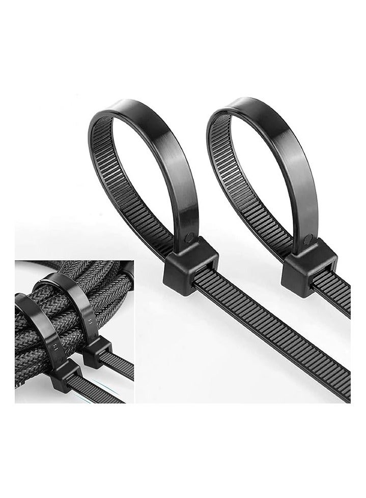 PROMASS Zip ties,Stable, 200 lbs Tensile Strength 16 inch Multi-Purpose Ultra Heavy Duty UV Cable Ties Width 0.3 Inch Black (16inch(0.3) black) - Image 1