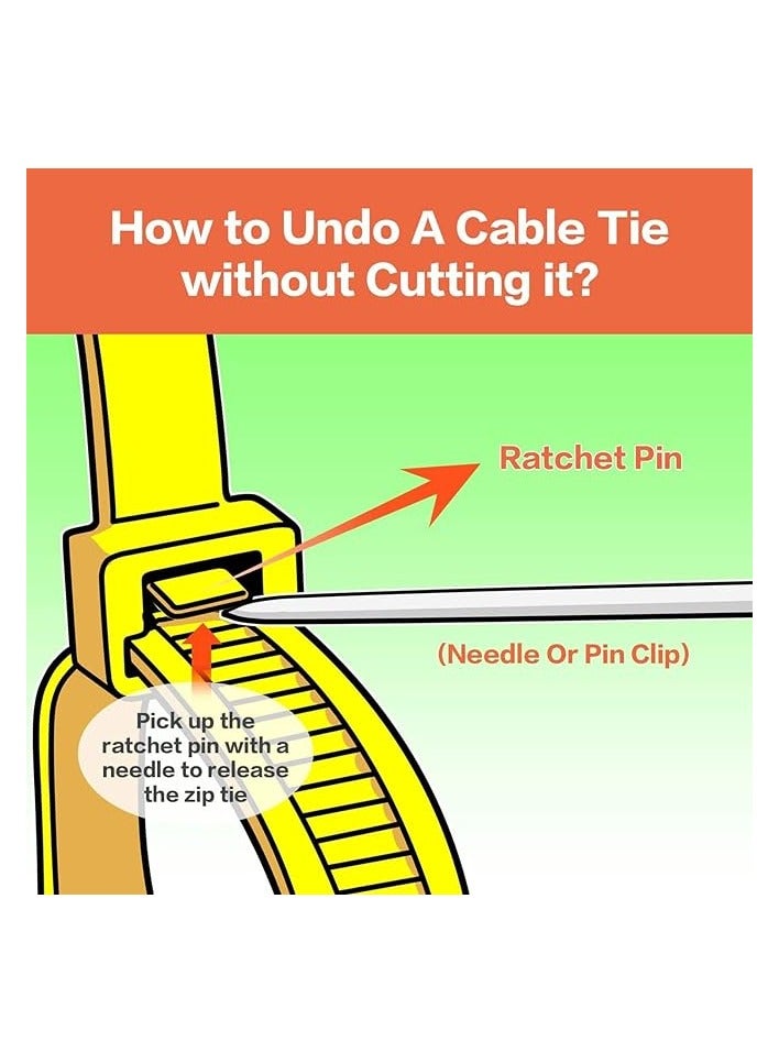 PROMASS Zip ties,Stable, 200 lbs Tensile Strength 16 inch Multi-Purpose Ultra Heavy Duty UV Cable Ties Width 0.3 Inch Black (16inch(0.3) black) - Image 2