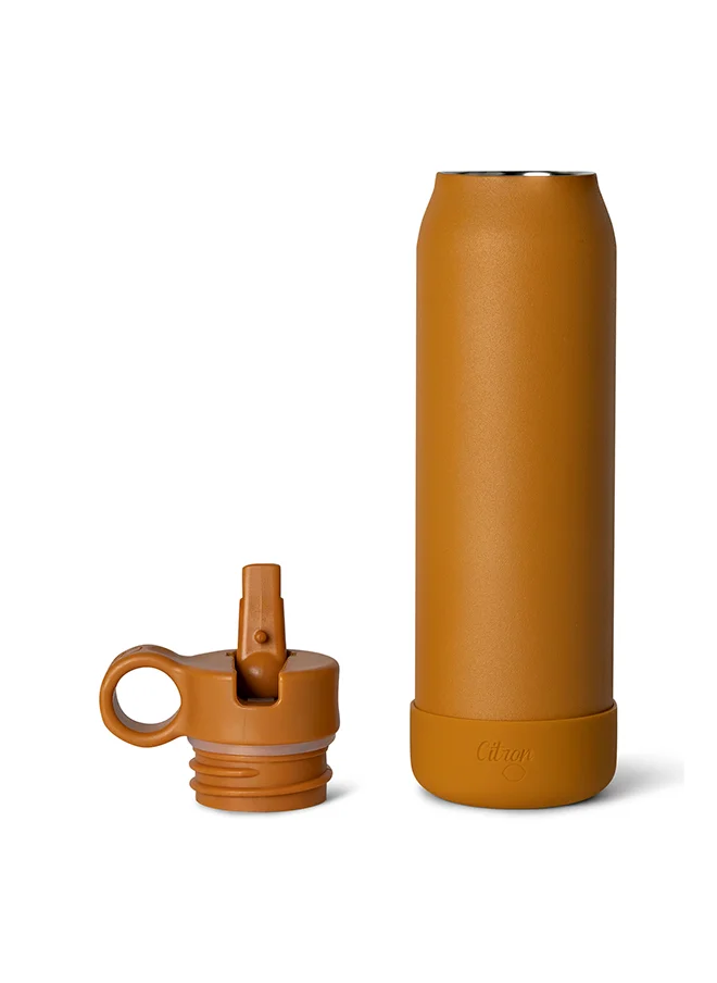 سترون Kids Water Bottle - 350Ml, Vacuum Insulated Stainless Steel - Leak Proof, Eco - Friendly, Perfect For School And Travel - Caramel