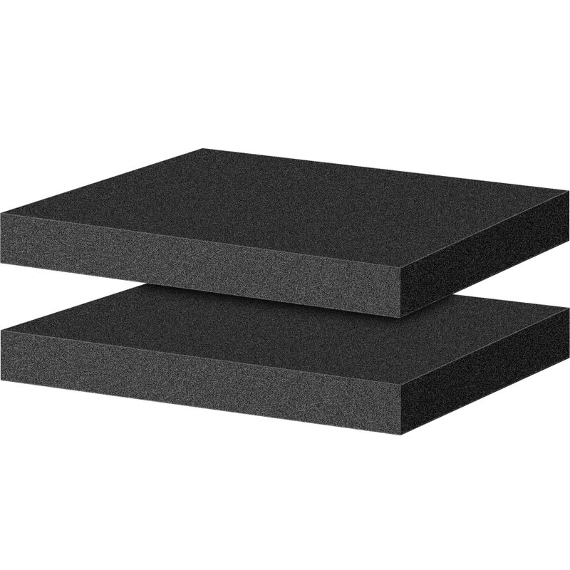 ToLanbbt Polyurethane Foam Sheets 2P 16 x 12 x 16 Inch Cuttable Tool Box Case Foam Inserts Paddings Black Cushion Foam Packing Pads for Case Toolbox Game Box Craft Camera Storage - Image 2