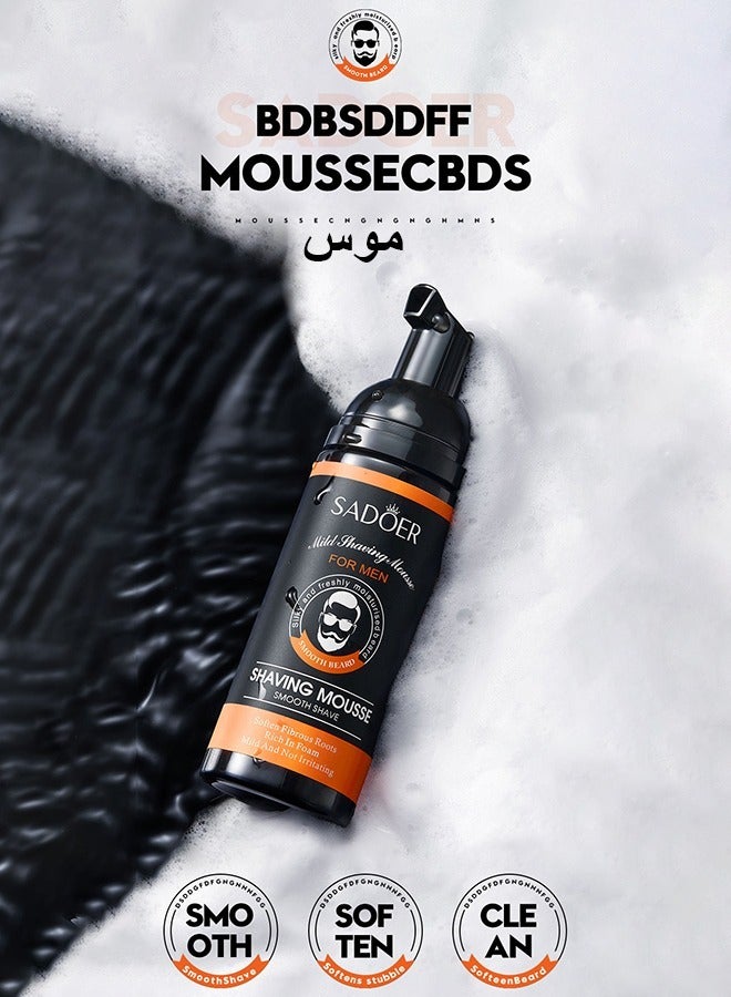 SADOER Foaming Shaving Mousse Moisturizing Shaving For Men Travel Shaving Cream Gentle Beard Softening Men's Shaving Cream Soothe Skin And Hydrates Facial Hair Shave Gel - Image 4